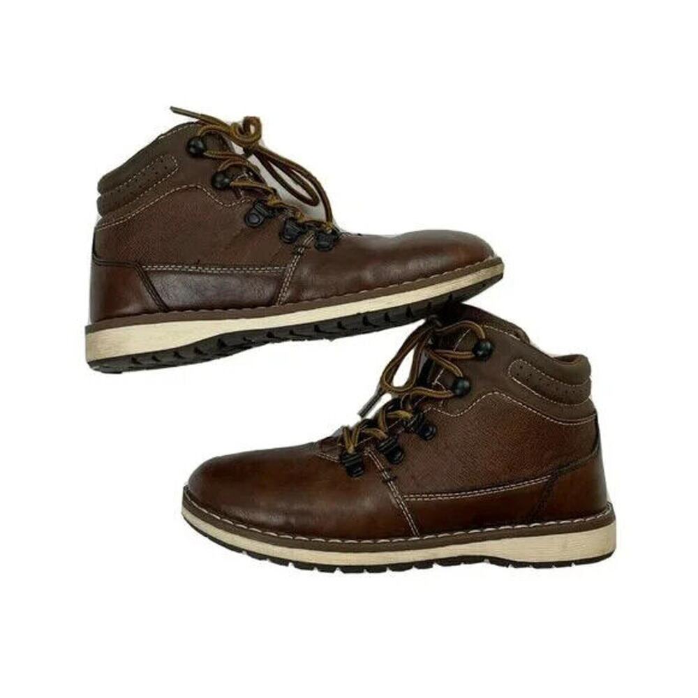 Xray Footwear Jonah Brown Faux Leather Boys Size 5 Combat Boots